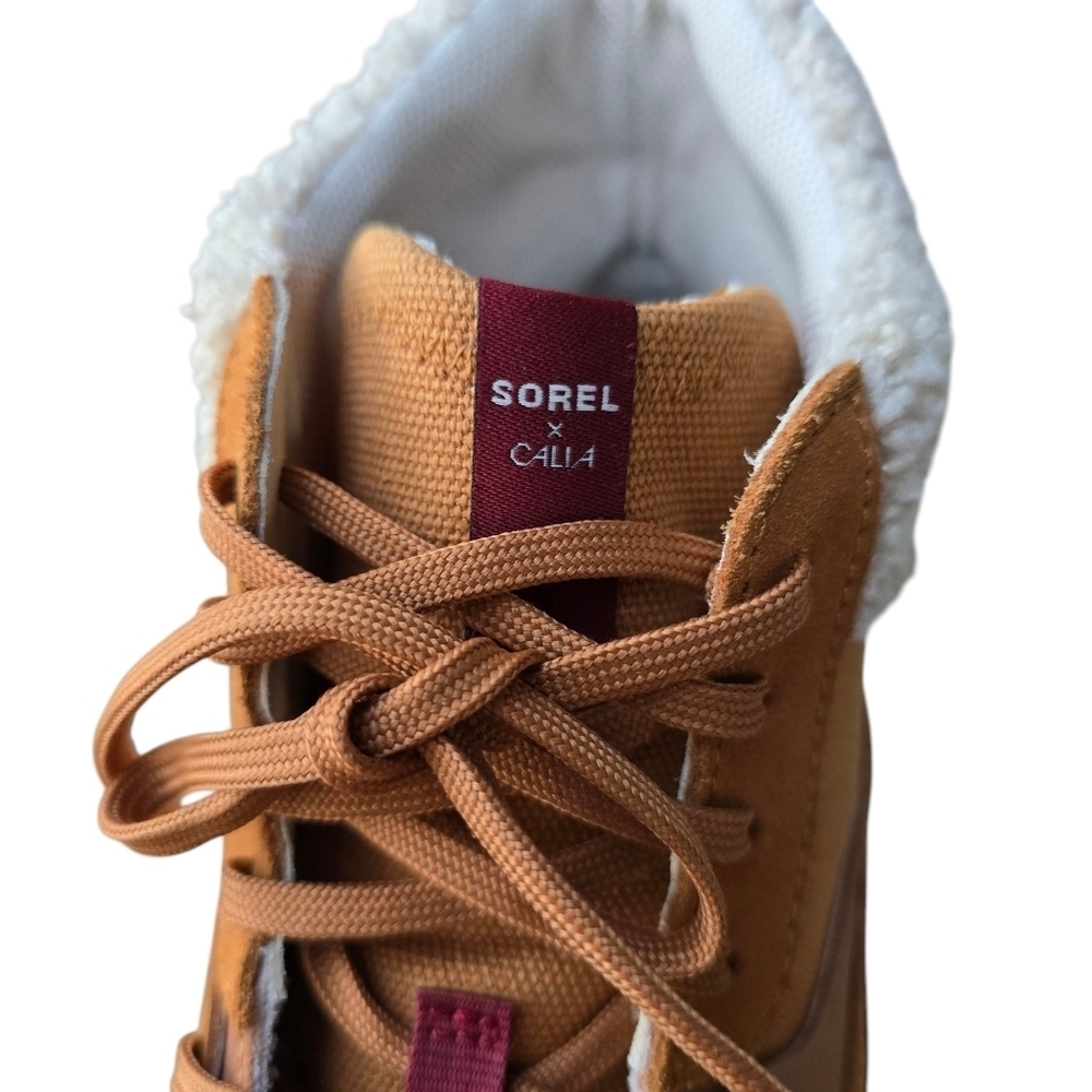 🌻Sorel X Calia Ona 503 Mid Cozy Sneaker Boot, CanynGld/Bleached Ceramic Size 11 - Picture 11 of 14